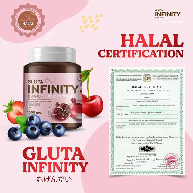 Gluta Infiniy 1000mg L-Glutathione Supplement Tripeptide Fish Collagen L-Glutamine Ascorbic Alizée Spa uk supplements