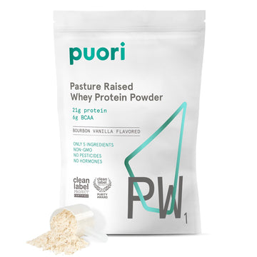 Puori Whey Protein Powder, Bourbon Vanilla - PW1 Pasture-Raised, Grass-Fed Whey Protein Powder Drink Mix containing BCAA Amino Acids - Post-Workout Supplement Puori uk supplements