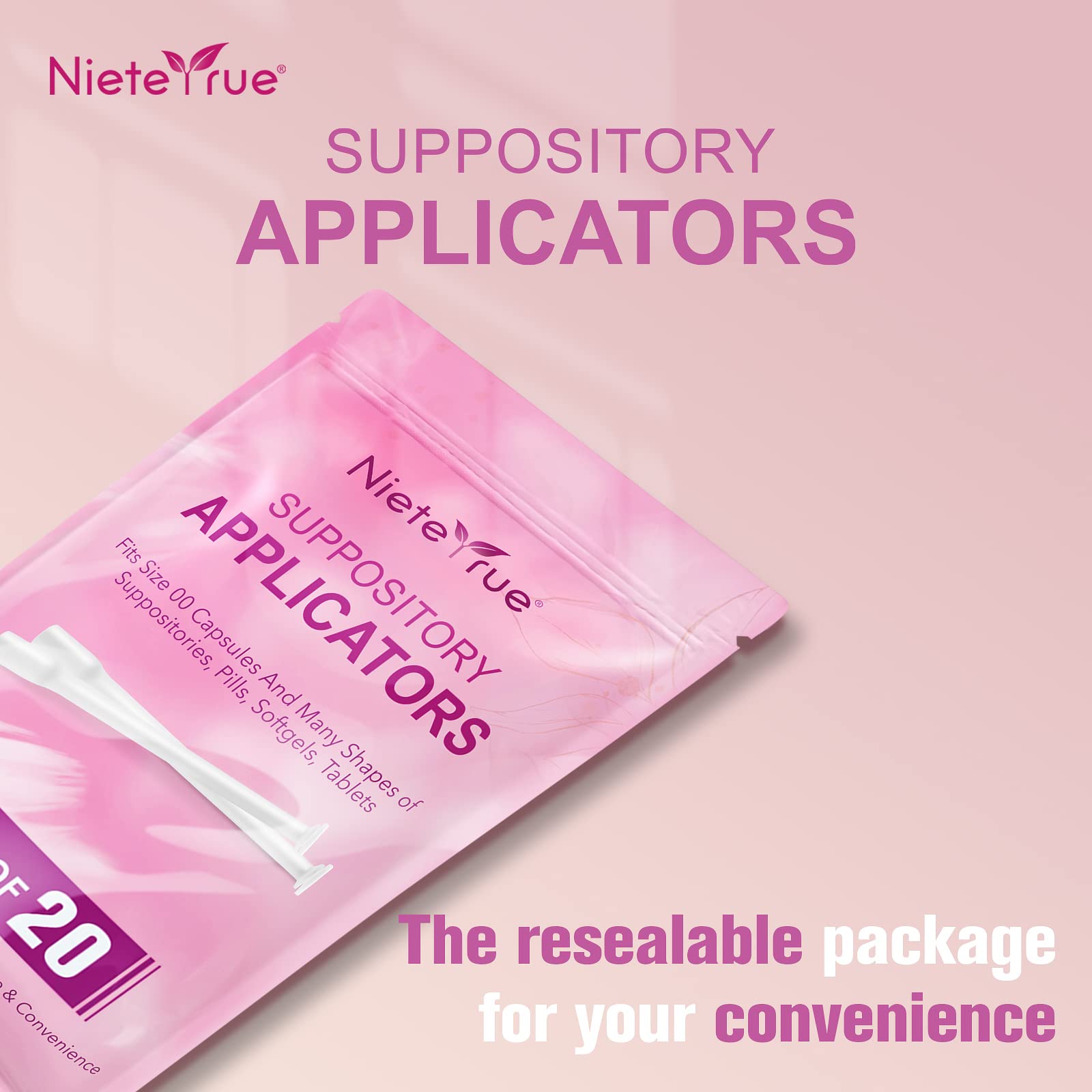 Nieteyrue (40 Packs) Disposable Vaginial Applicators Individually Wrapped Hygienic Fit Nieteyrue uk supplements