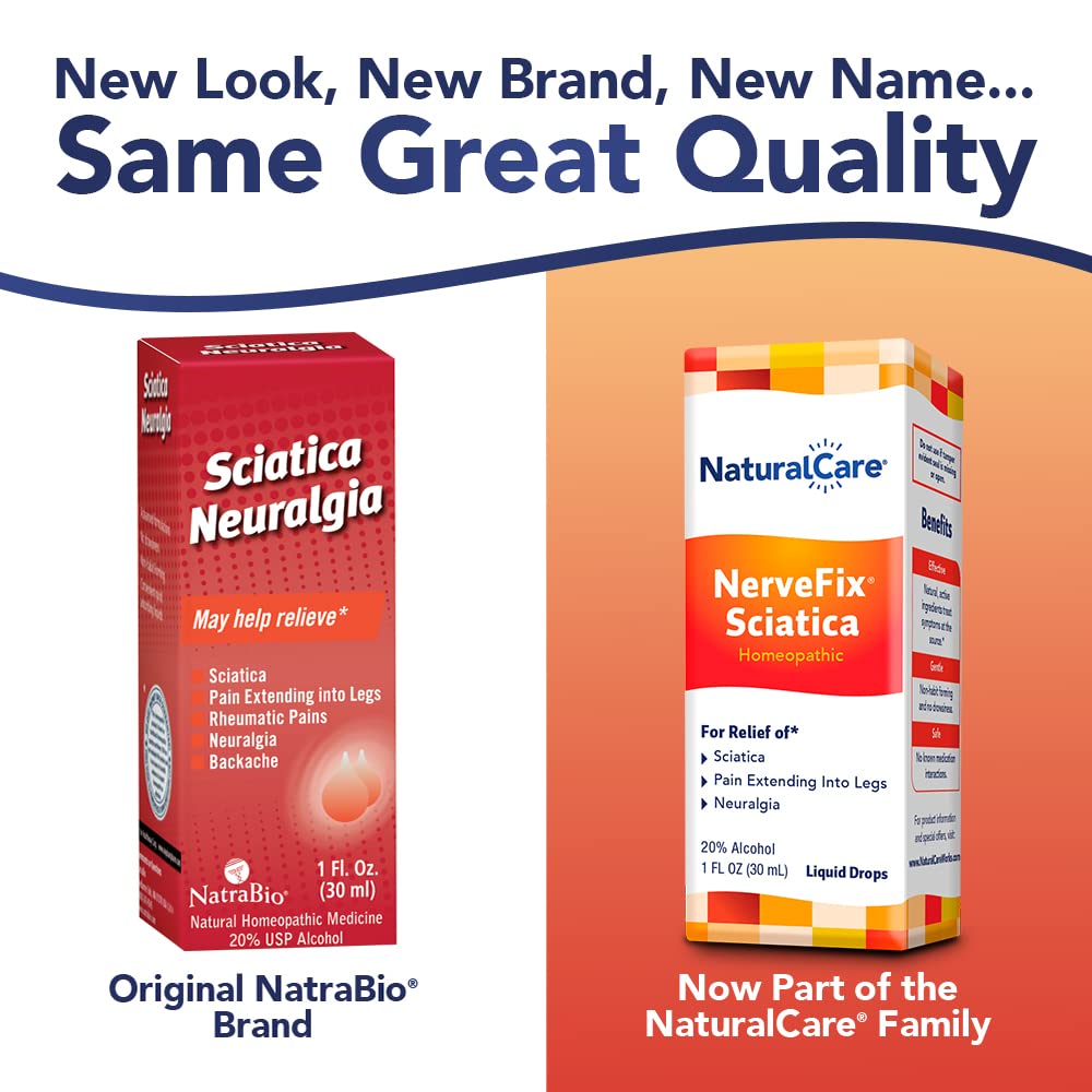 NaturalCare Pain Relief NerveFix Sciatica Neuralgia, 1 oz Liquid Natra Bio Natra-Bio uk supplements