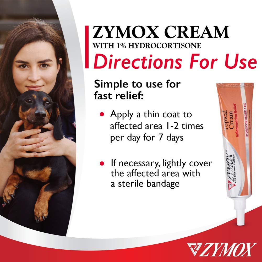 Zymox Veterinarian Strength Topical Cream with 1% Hydrocortisone for Dogs and Cats, 1oz Zymox uk supplements