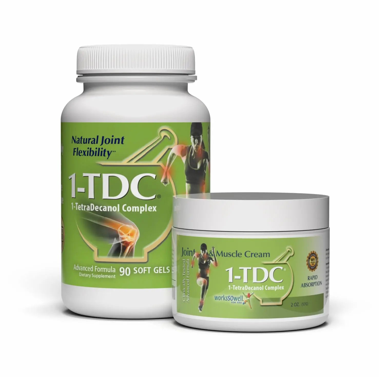 Joint & Muscle Health Soft Gels and Relief Cream 2 oz Bundle 1-TDC uk supplements