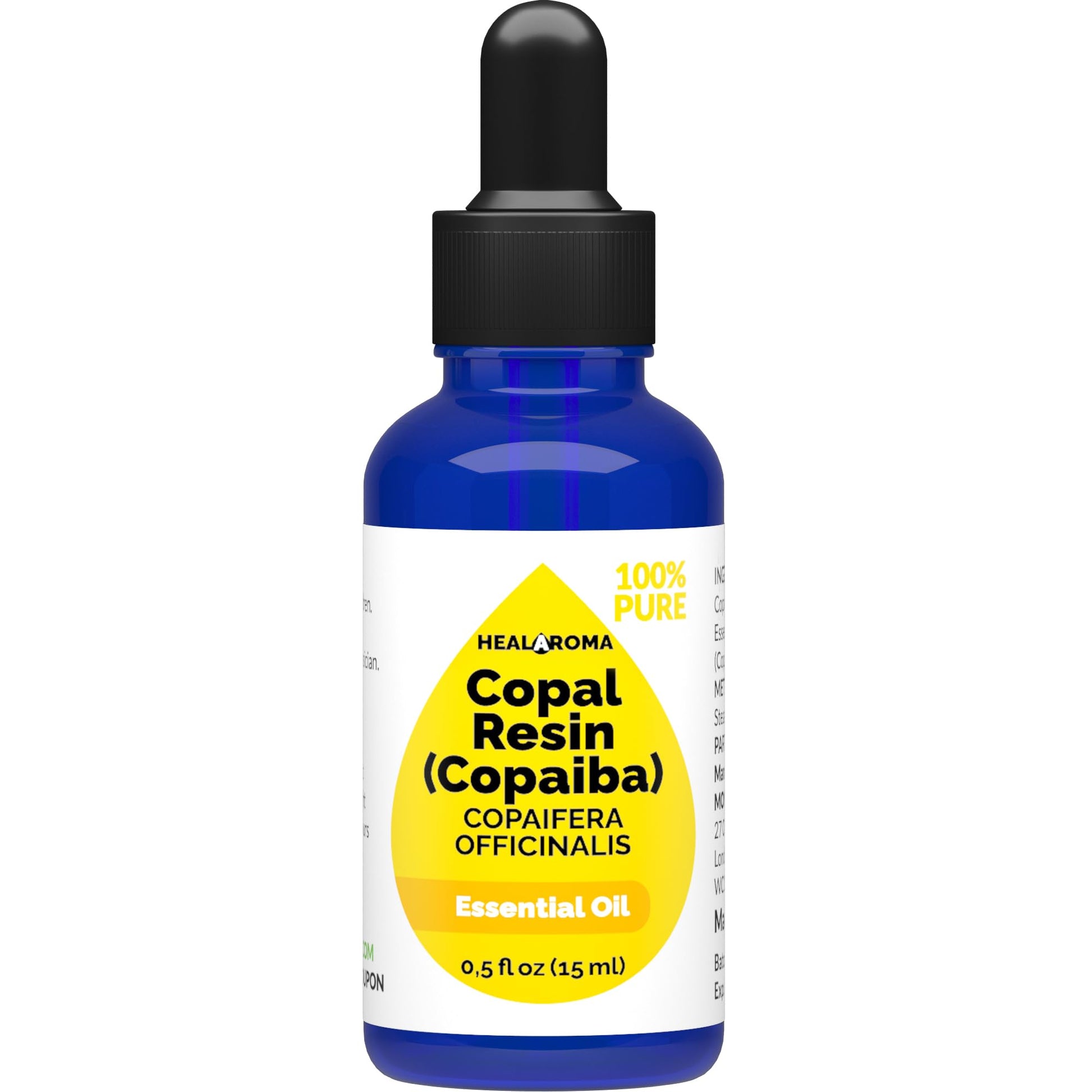 Copaiba - Copal Resin Essential Oil 15 ml - 0.5 oz - Pure & Natural - with Pipette Dropper MONOHERB uk supplements