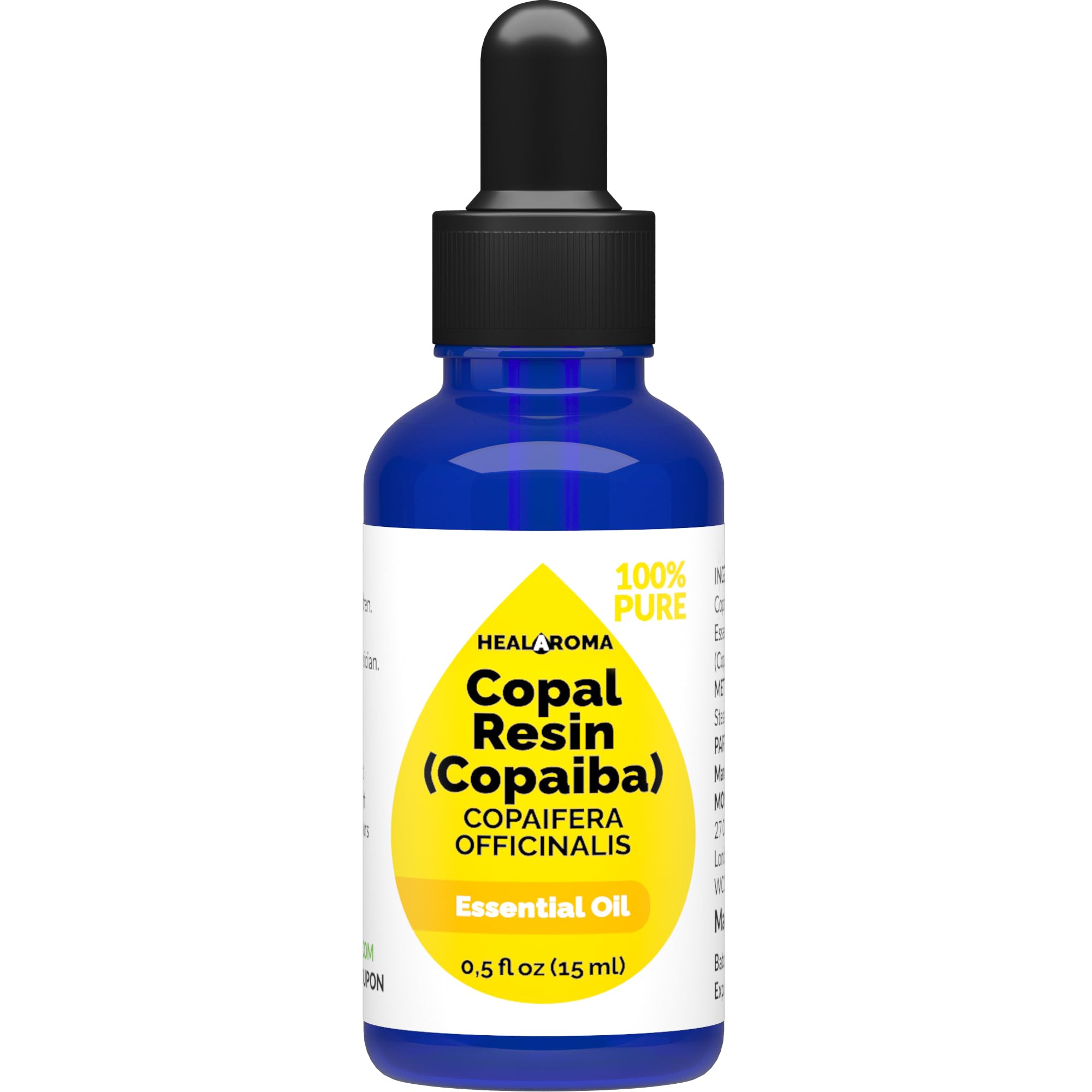 Copaiba - Copal Resin Essential Oil 15 ml - 0.5 oz - Pure & Natural - with Pipette Dropper MONOHERB uk supplements
