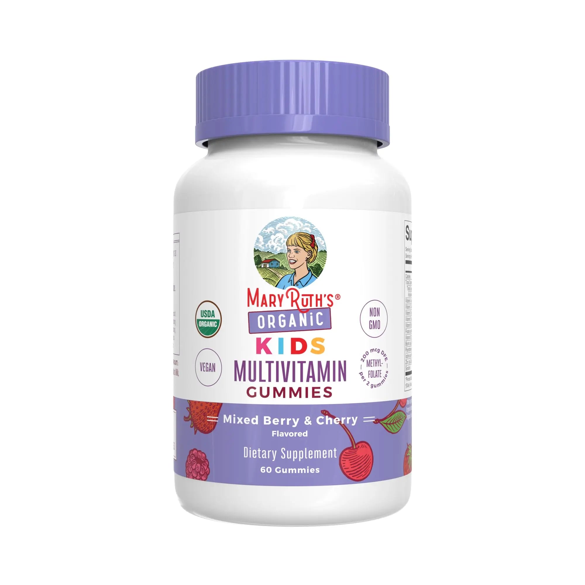 MaryRuth Organics Gummies for Kids–Multivitamin (Mixed Berry & Cherry), & Probiotic (Strawberry) | USDA Organic, No Gelatin! | MARYRUTH'S uk supplements