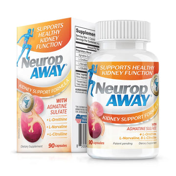 NeuropAWAY Kidney Support Formula Sugar Free with Agmatine Sulfate 500mg L-Novaline 50mg L-Ornithine 150mg L-Citrulline 100mg Per Capsule 90CT Fast Acting Kidney Support NeuropAWAY uk supplements