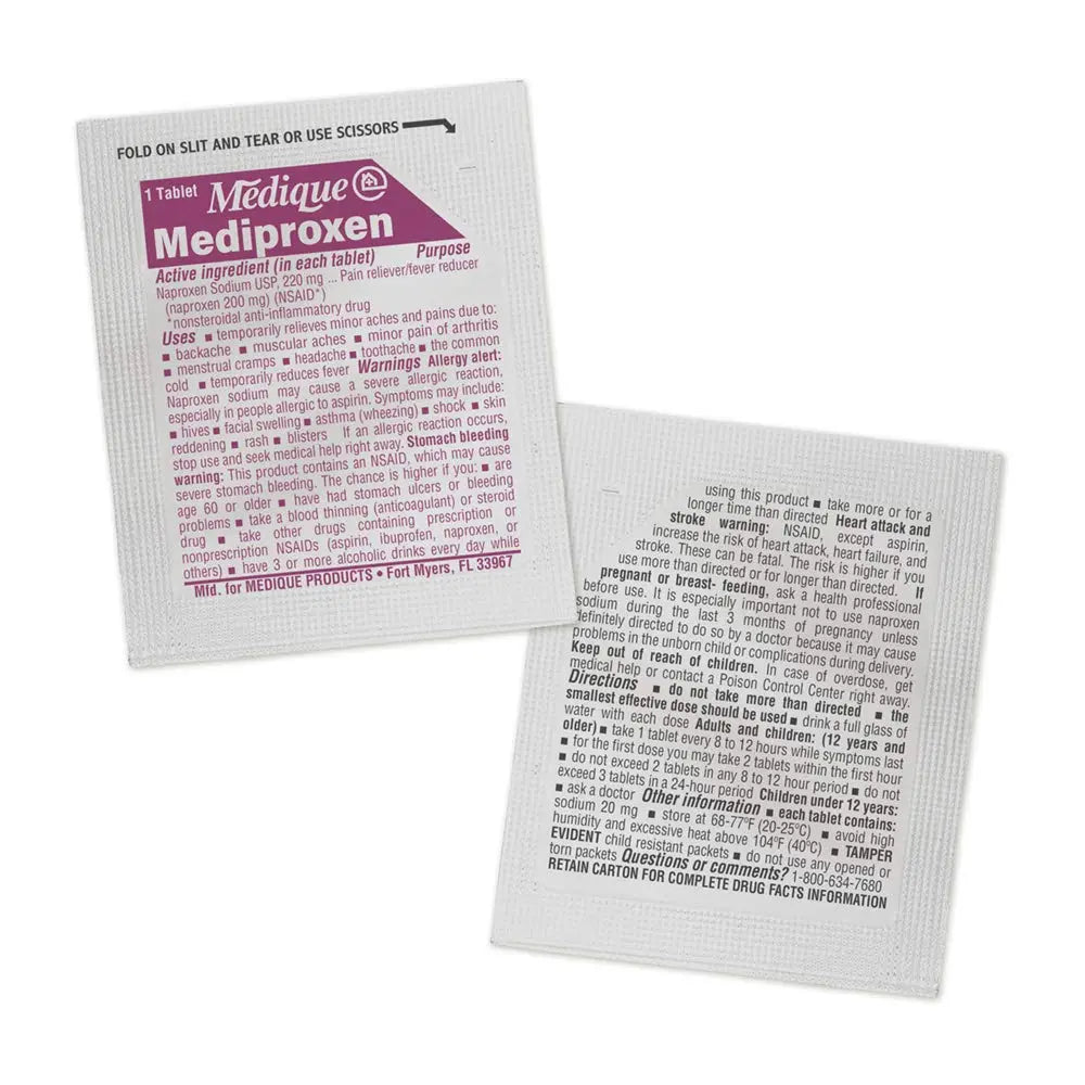 Medique @ Home Mediproxen Compare Active Ingredient to Aleve 50 x 1 (Child Resistant Packaging), White (73750) Medique uk supplements