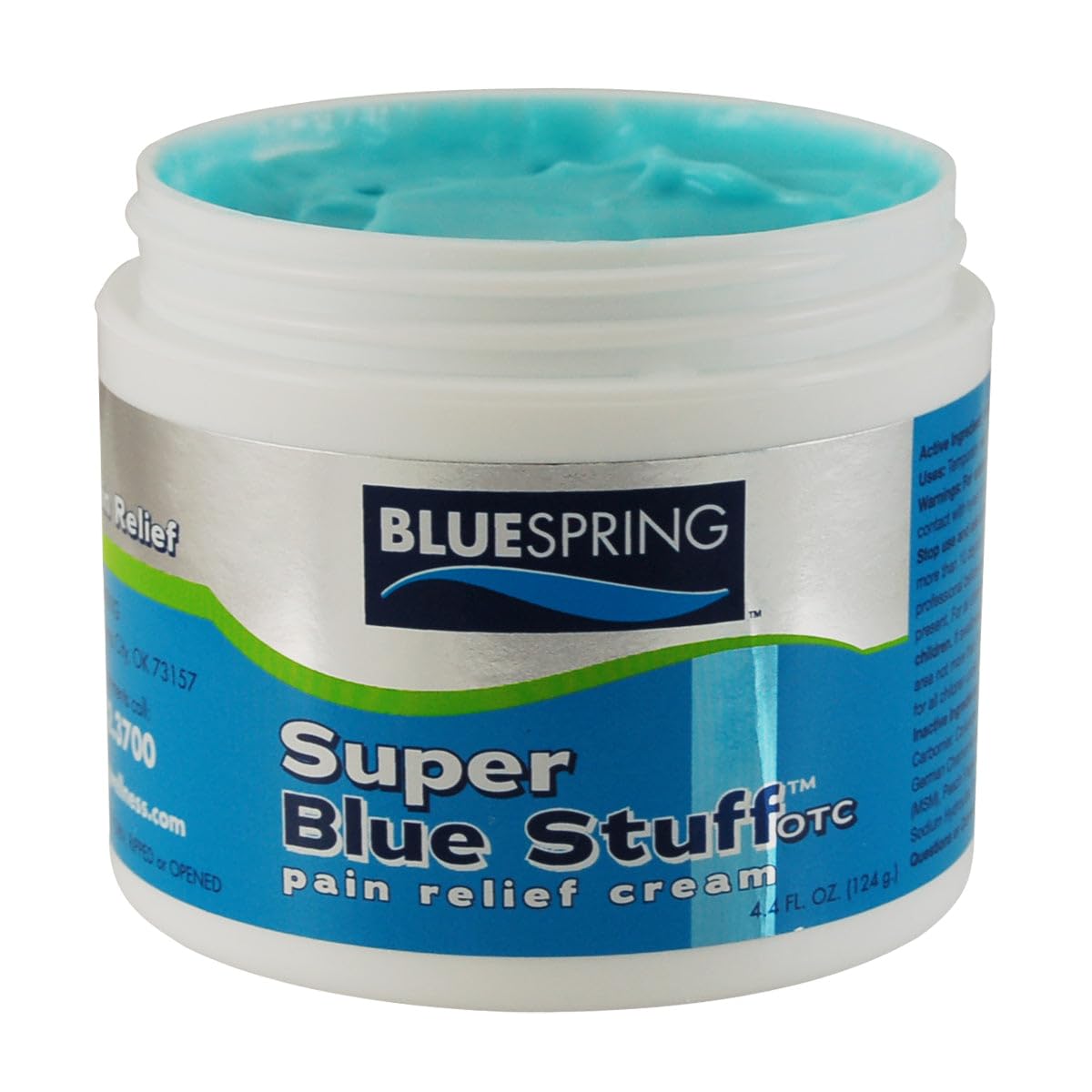 BLUESPRING Pain Relief Cream- Super Blue Stuff with Emu Oil, Arnica, Provides Maximum Arthritis Pain Relief- Anti Inflammatory Cream Goes Deep into the Skin- Great Muscle Rub and Relaxer Cream - 4 oz Emu Therapy uk supplements