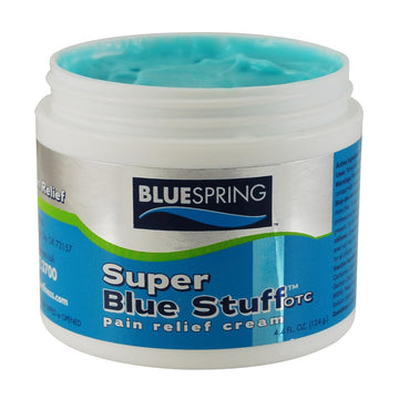 BLUESPRING Pain Relief Cream- Super Blue Stuff with Emu Oil, Arnica, Provides Maximum Arthritis Pain Relief- Anti Inflammatory Cream Goes Deep into the Skin- Great Muscle Rub and Relaxer Cream - 4 oz Emu Therapy uk supplements