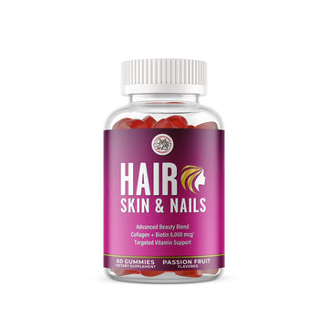 Grab The Gold Hair Skin & Nails Vitamins for Women | Gummies with 6000mcg Biotin & Collagen | 10 Essential Vitamin & Minerals | Gluten-Free, Non-GMO, Passion Fruit Flavor | 1 Month Supply, Made in USA Grab The Gold uk supplements