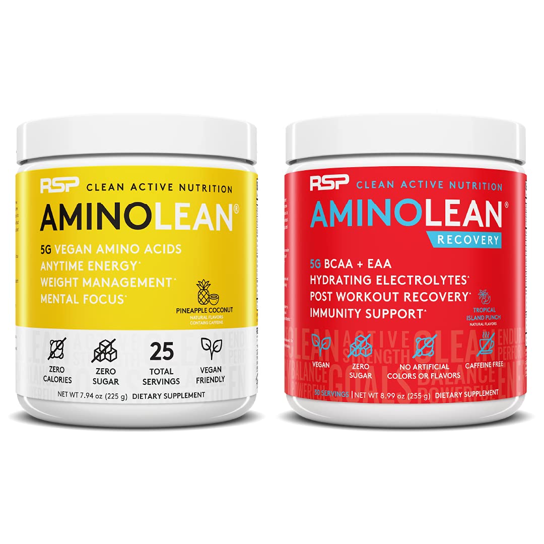 RSP NUTRITION Vegan AminoLean Pre Workout Energy (Pineapple Coconut 25 Servings) RSP NUTRITION uk supplements