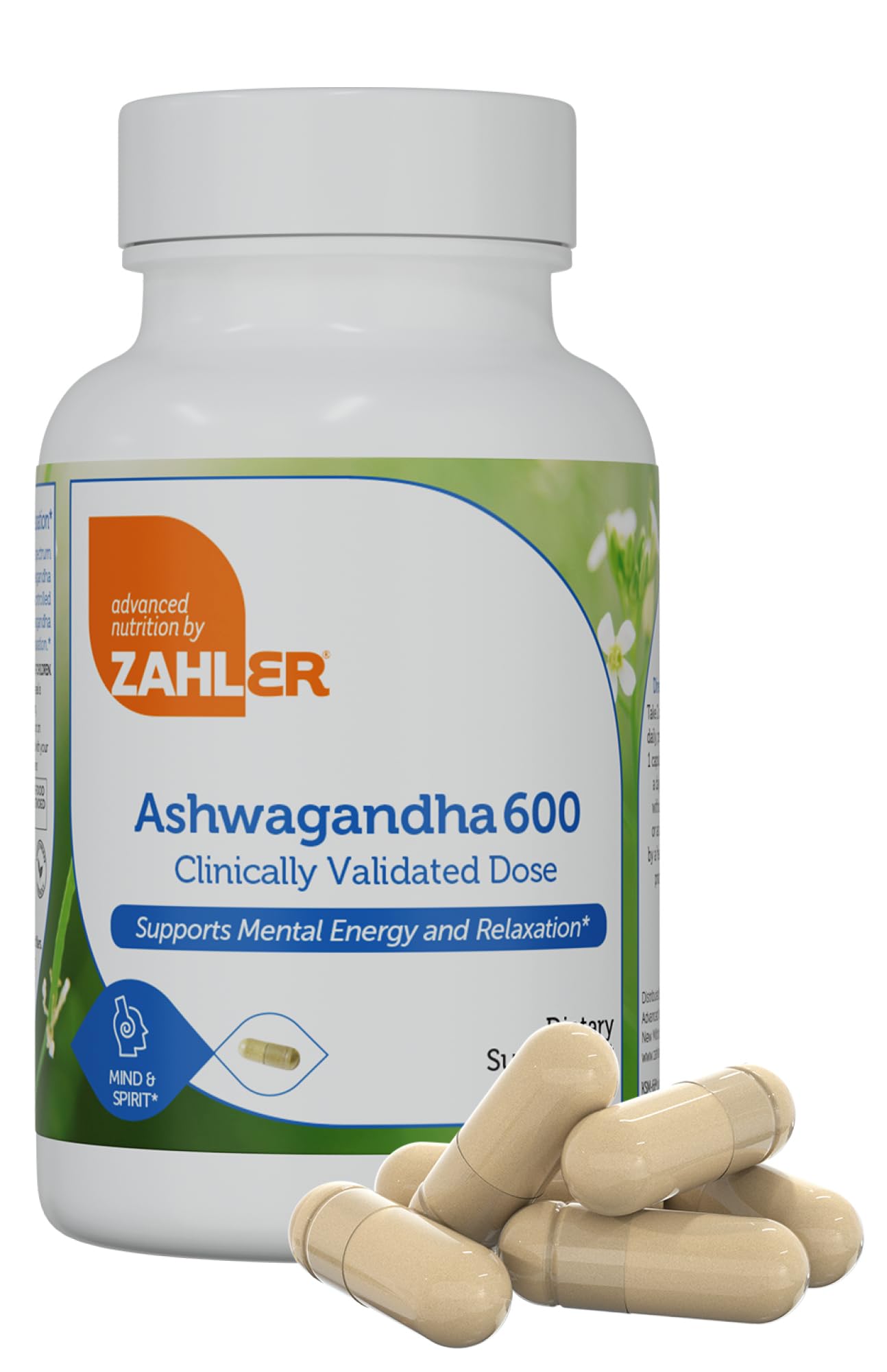 Zahler Ashwagandha Capsules, KSM-66 Aswhagandha 600mg Supplement, Relaxation and Stress Support, Kosher, 60 Capsules Zahler uk supplements