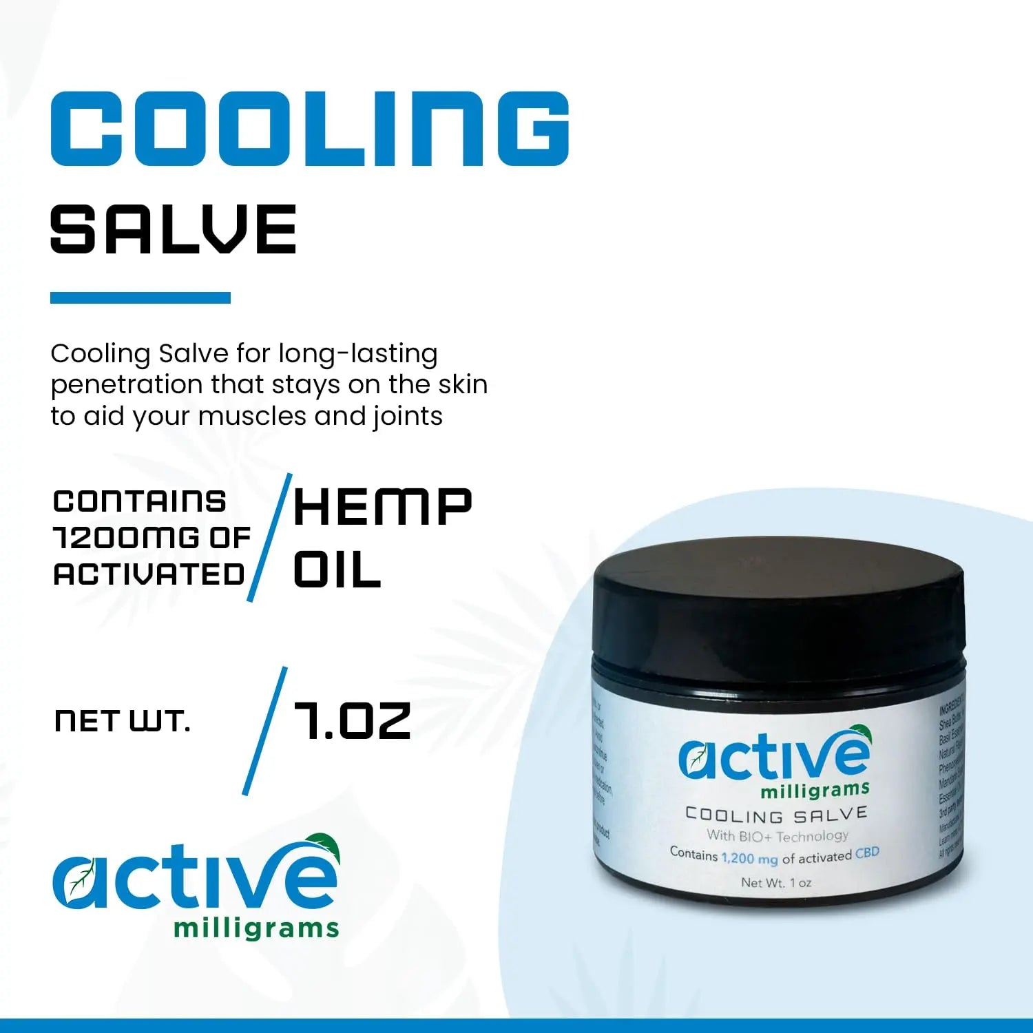 active milligrams Hemp Cooling Salve for Joint & Muscle Relief - Infused with Menthol, Shorea (Sal) Butter, Yarrow Essential Oil – Soothe Discomfort in Back, Knees, Neck, Shoulder, and Elbow - 1 OZ active milligrams uk supplements