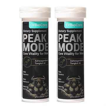 DrBioCare Peak Mode Core Vitality for Men 7-in-1 Effervescent Tablets | Tongkat Ali, Maca & L-Arginine，Ashwagandha, | Boost Stamina, Drive & Blood Flow for Good Performance | Berry Flavor 24 Tablets DrBioCare uk supplements