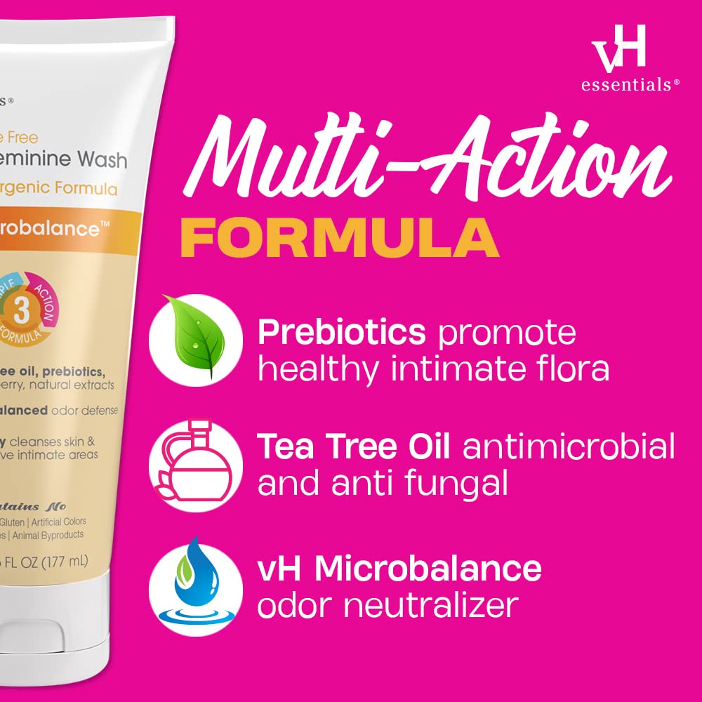 vH essentials Daily Feminine Wash - Fragrance Free, Hypoallergenic with Tea Tree Oil vH essentials uk supplements