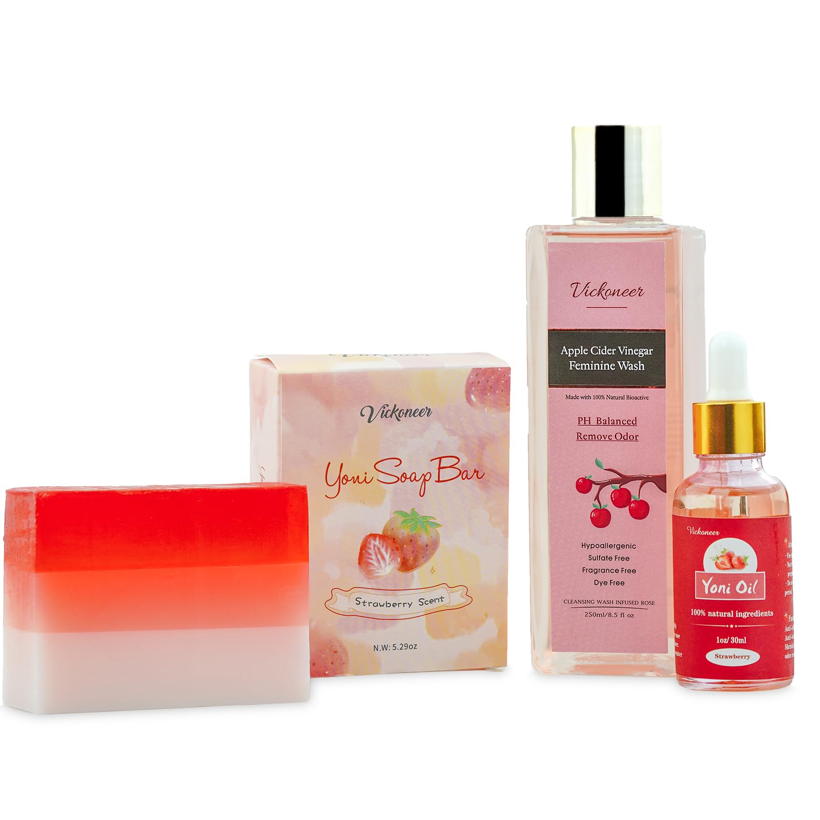 3 Pack Feminine Wash Yoni Bar Yoni Oil Set for Women, Yoni Wash for Balance Vagina PH Wetness tovaginsh uk supplements