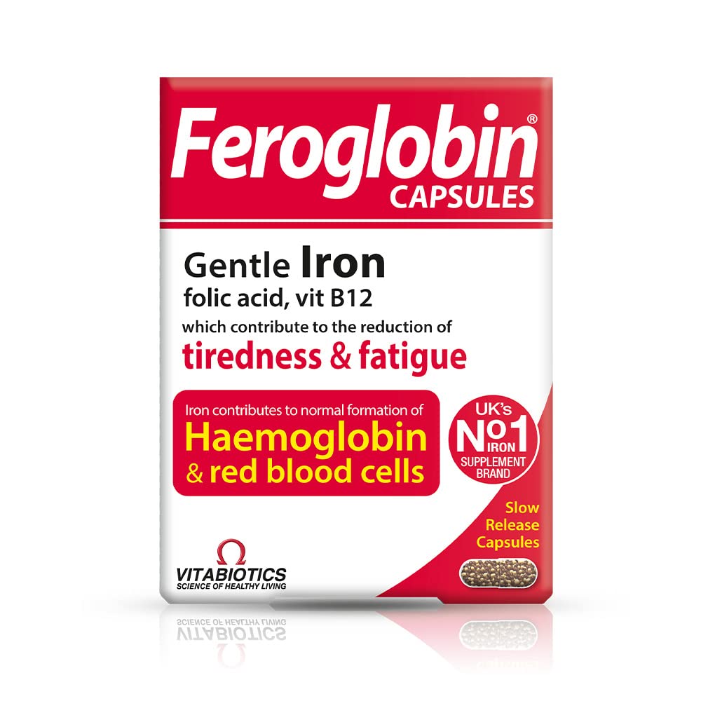 Feroglobin Iron Capsule Helps to reduce tiredness and fatigue Feroglobin uk supplements