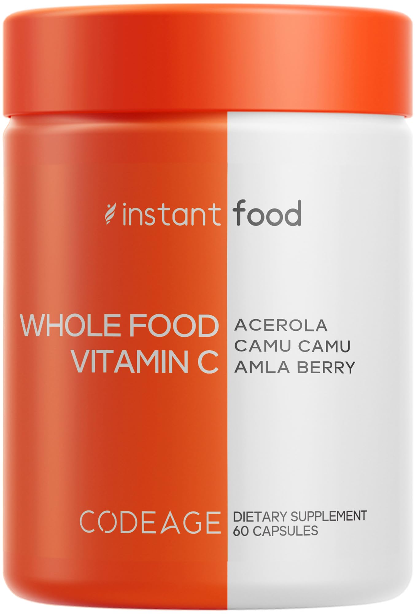 Codeage Whole Food Vitamin C Supplement - Acerola Cherry, Camu Camu, Amla Berry & Rose HIPS Blend - Citrus Bioflavonoids - Instantfood Energy Vitamins - 500mg Vitamin C Pills - Non-GMO - 60 Capsules Codeage uk supplements