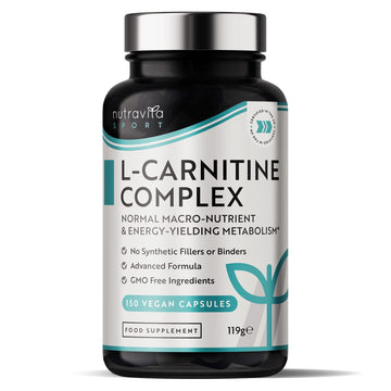 L-Carnitine Complex - High Strength Capsules with Added Riboflavin, Biotin, Chromium Nutravita uk supplements