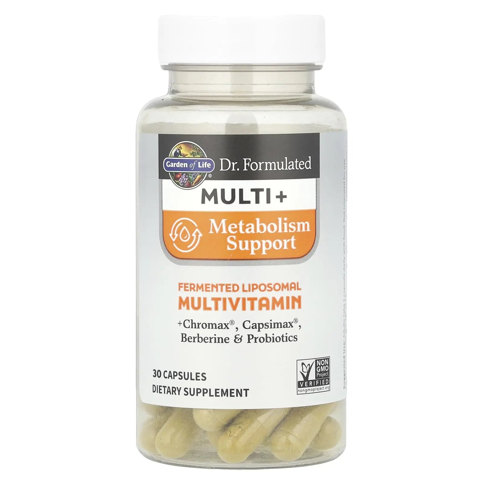 Garden of Life Dr. Formulated Multi+ Metabolism Support - Fermented Liposomal Multivitamin + Chromax, Capsimax, Berberine & Probiotics - 30 Capsules Garden of Life uk supplements