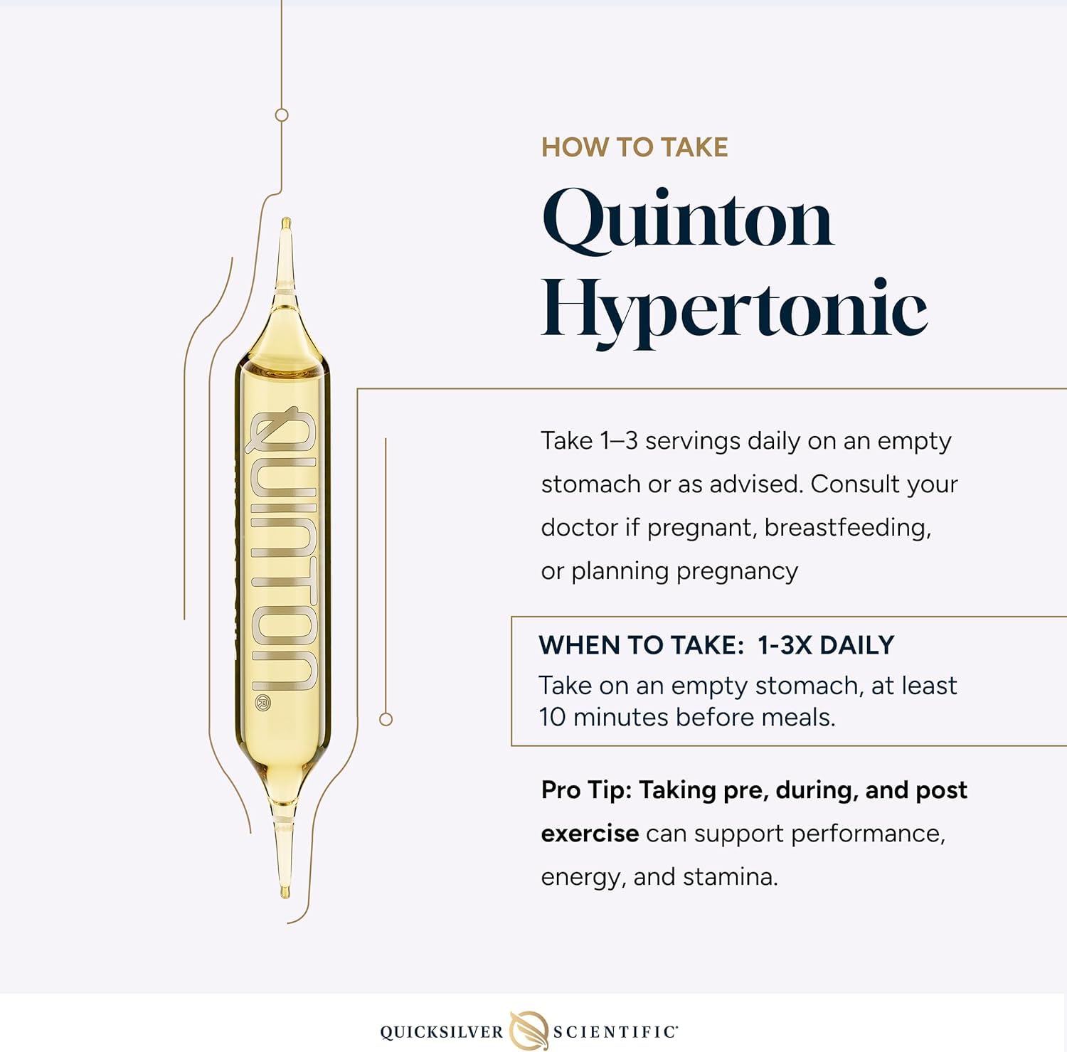 Quicksilver Scientific Original Quinton Hypertonic Solution - Sea Water Hydration - Liquid Minerals with Electrolytes for Muscle Recovery, Stamina+Mineral Replenishment (30 Single Serving Glass Vials) Quicksilver Scientific uk supplements
