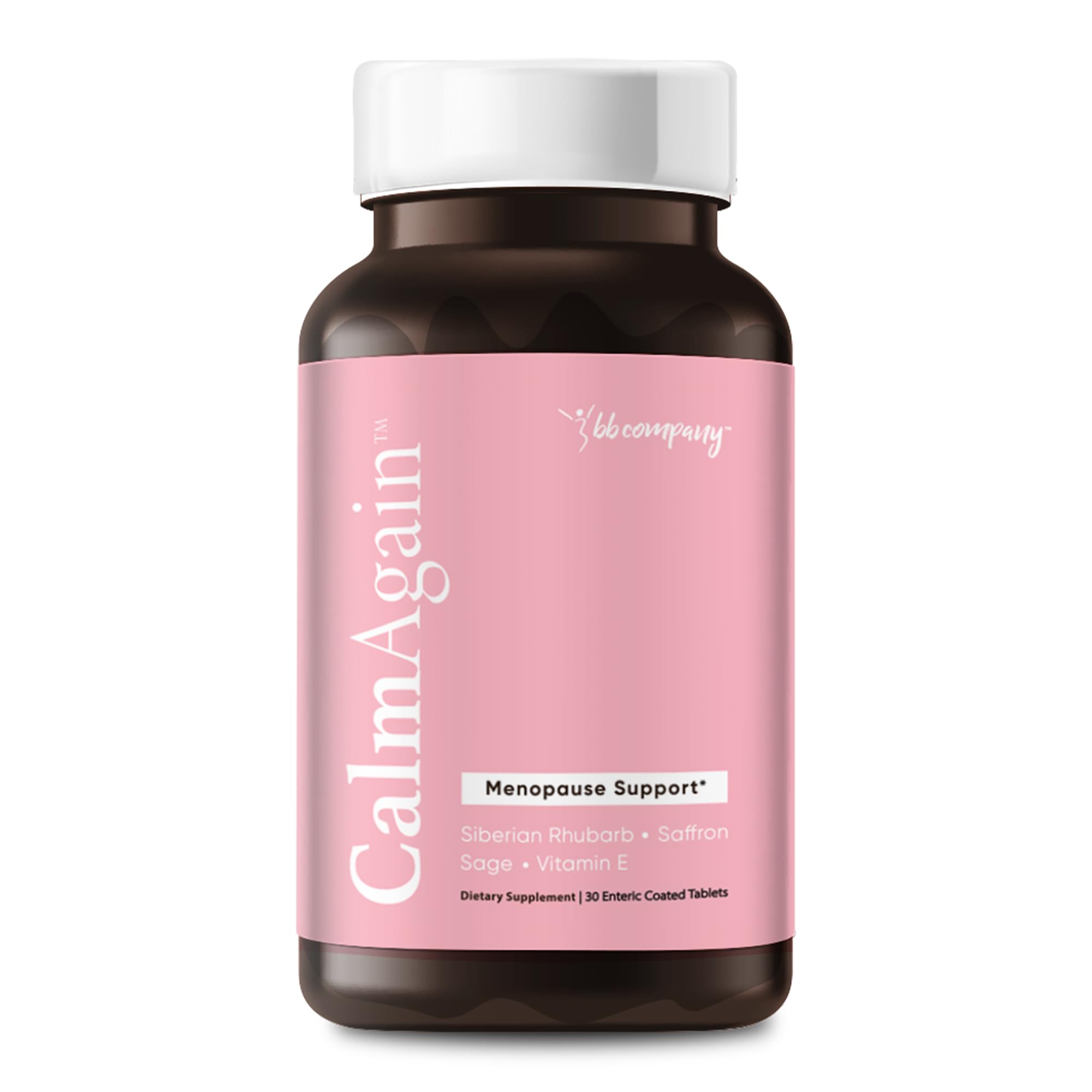 BB Company CalmAgain for Menopause Anxiousness, Mood Balance for Women | Stay Calm, Lower Cortisol, Fewer Mood Swings | Siberian Rhubarb, Sage, Saffron | Menopause Relief | 30 Ct BB Company uk supplements