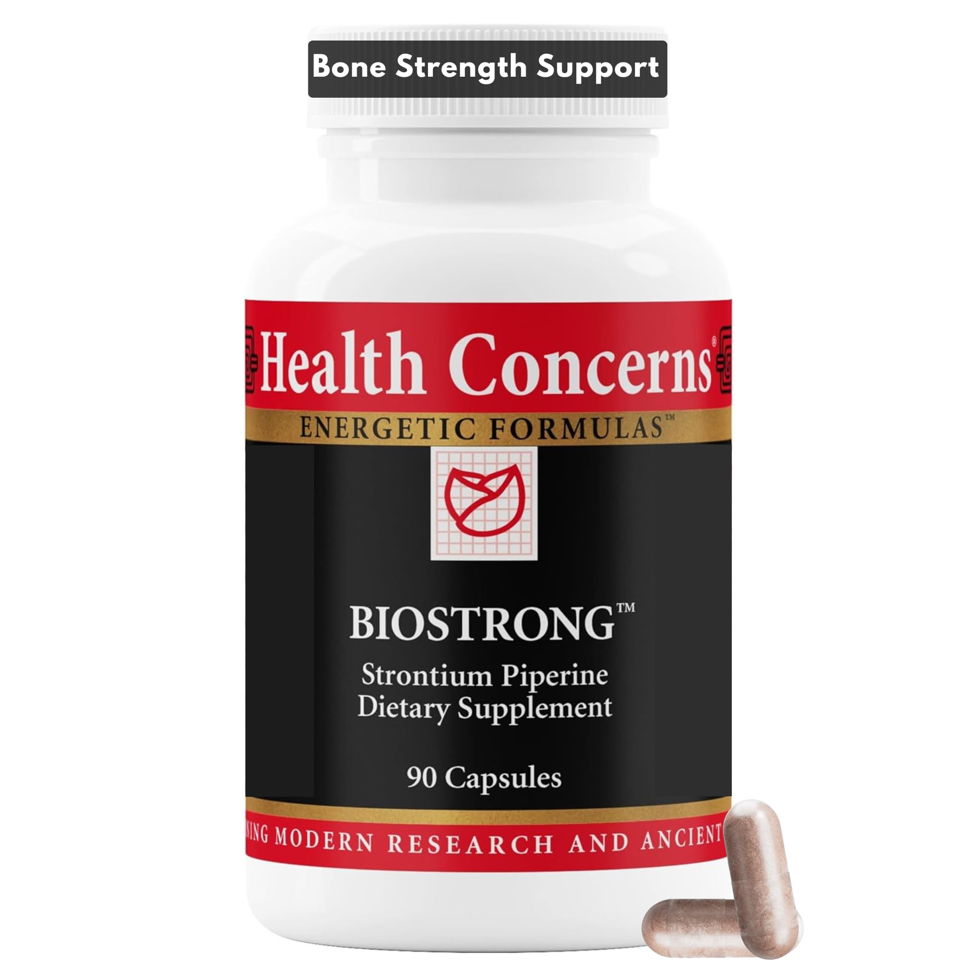 Health Concerns BioStrong – Bone Strength & Density Support Supplement – Strontium & BioPerine Black Pepper Extract for Joint Mobility – Chinese Herbal Blend for Men & Women – 90 Capsules Health Concerns uk supplements