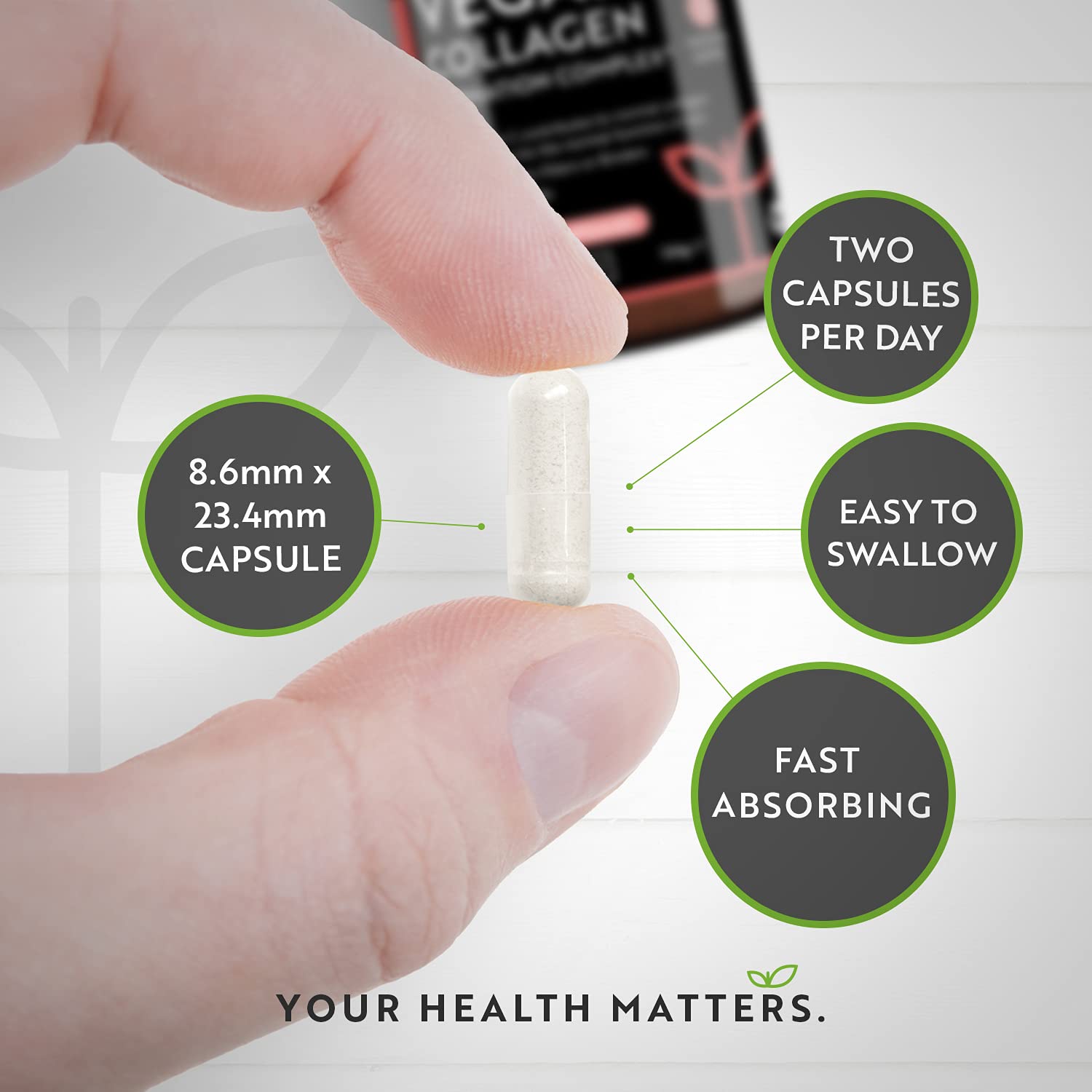 Vegan Collagen 1000mg Advanced Superfood Blend - 180 Capsules (3 Month Supply) Nutravita uk supplements