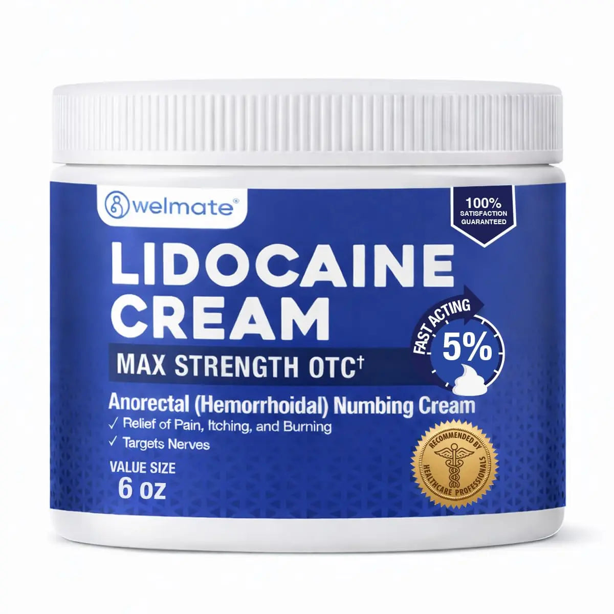 WELMATE 5% Lidocaine Cream for Hemorrhoids, 6 oz Jar – Fast-Acting Lidocaine Numbing Cream & Topical Analgesic Cream for Anorectal Itch Relief WELMATE uk supplements