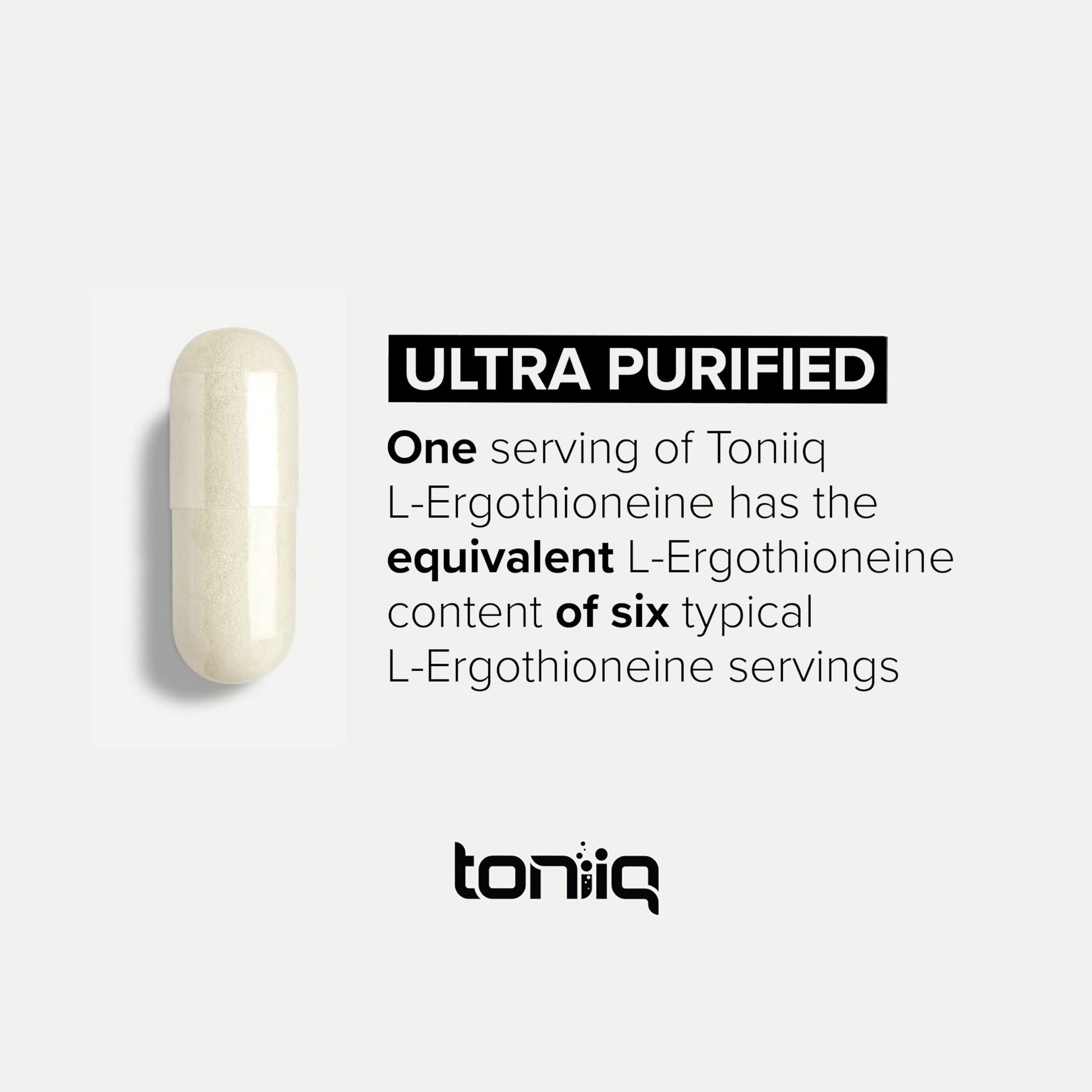 Ergothioneine with Clinically Studied MitoPrime® - High Potency 30mg with 98% Purity - Fermentation-Based L Ergothioneine Supplement - Longevity and Immune Support - Third-Party Tested, 90 Capsules Toniiq uk supplements