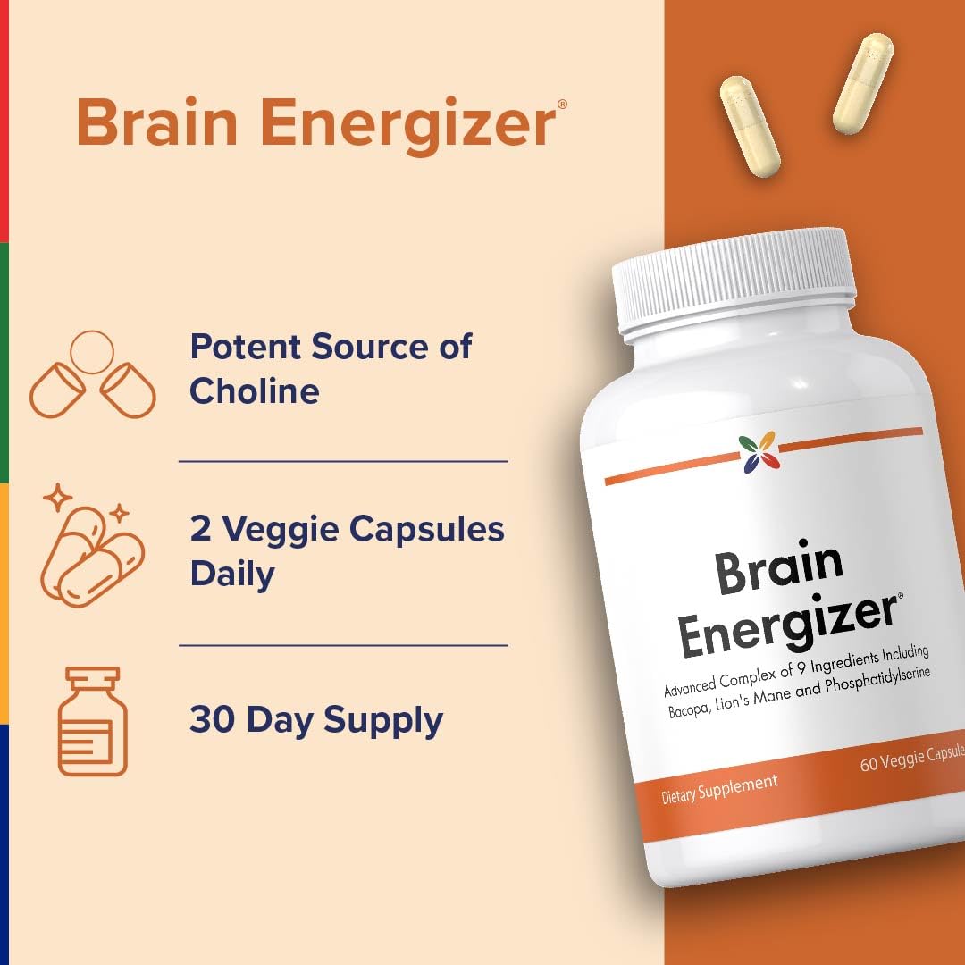 Stop Aging Now - Brain Supplement Complex - with Ginkgo Biloba, Lion's Mane, Bacopa, and DMAE - 60 Vegetarian Capsules - Advanced Blend Stop Aging Now uk supplements