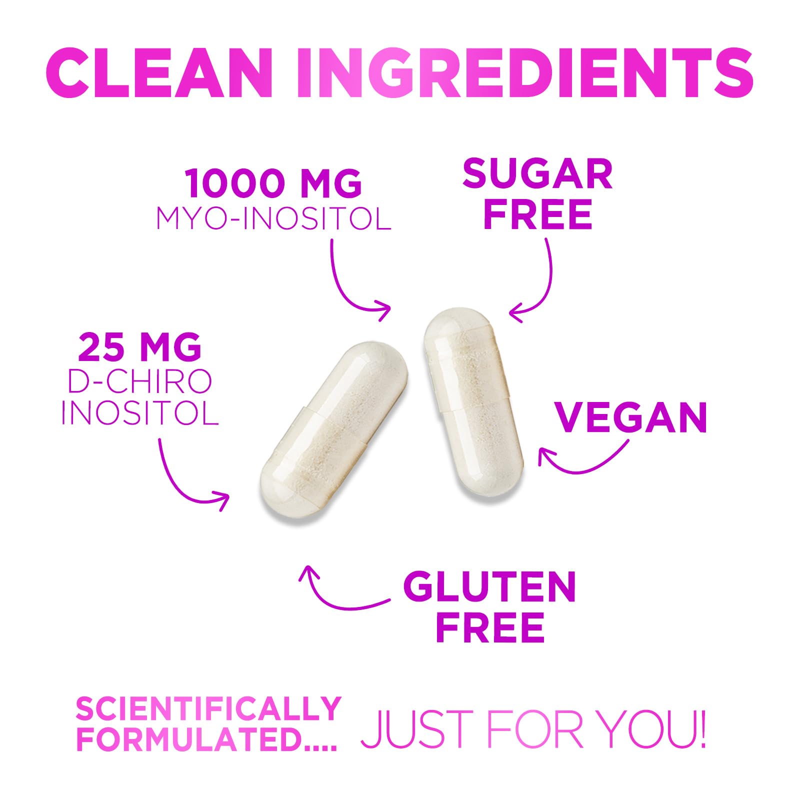 Myo-Inositol & D-Chiro Inositol Blend - 30 Day Supply, Premium 40:1 Ratio, Hormone Sup Nature's Glow uk supplements
