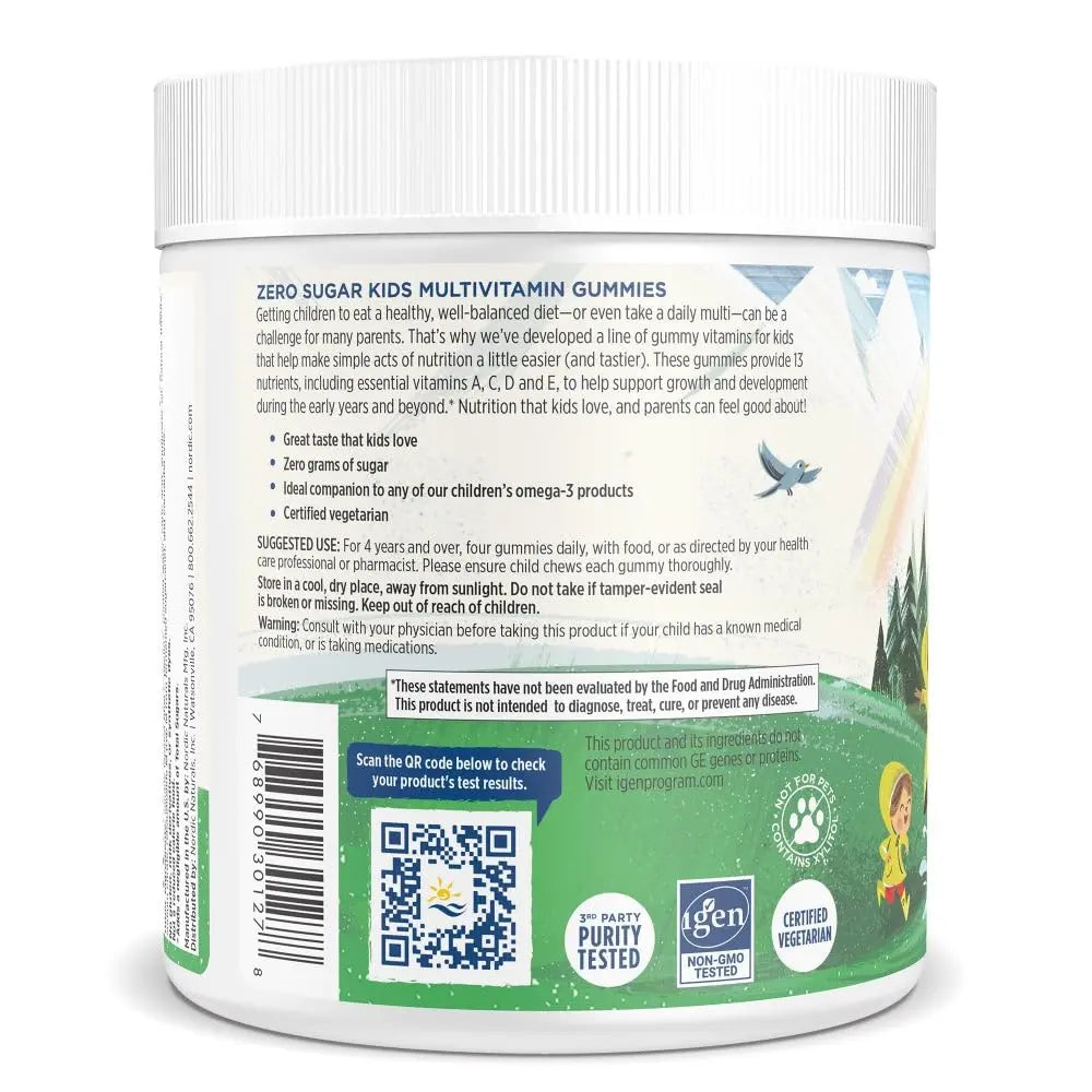 Nordic Naturals Zero Sugar Kids Multi Gummies, Orange Lemon - 120 Gummies - Great-Tasting Multivitamin for Ages 4+ Nordic Naturals uk supplements