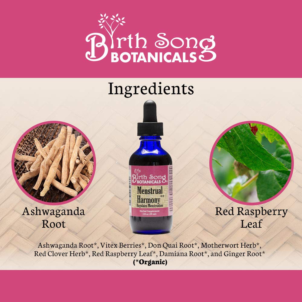 Birth Song Botanicals Menstrual Harmony Tincture, Herbal Period Symptom Support Birth Song Botanicals uk supplements