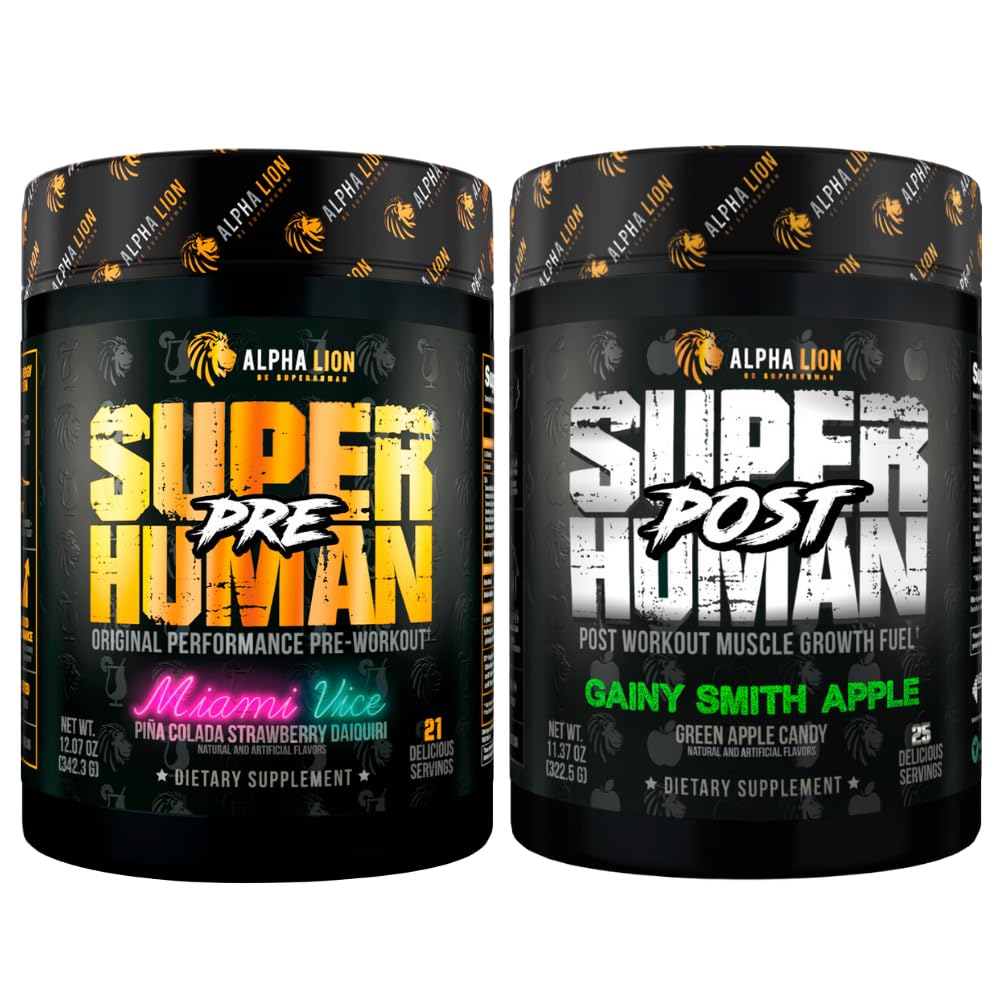 ALPHA LION Superhuman Pre Workout Powder & Post Workout Recovery Bundle ALPHA LION uk supplements