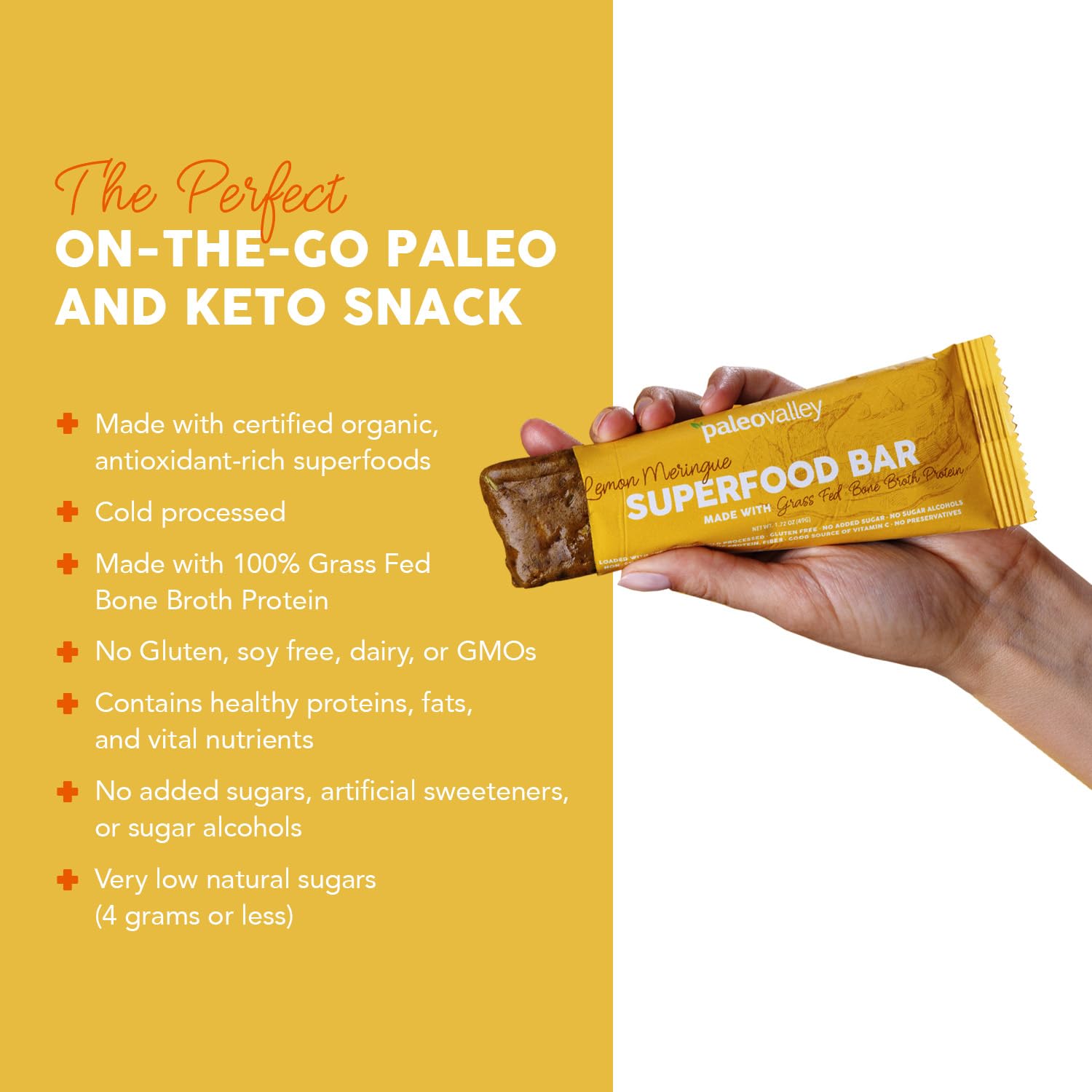 Paleovalley Superfood Bars – Lemon Meringue– 10 Pack – 9g Protein per Bar – Gluten-Free, Grain-Free, Paleo, Non-GMO – On-the-Go Snack Paleovalley uk supplements