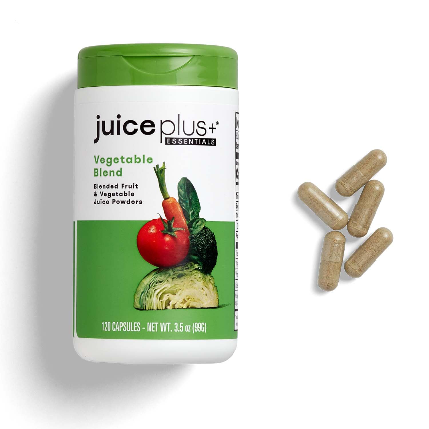 Juice Plus+ Vegetable Blend: with Broccoli, Parsley, Tomato & More - Plant-Based, Vegan, Gluten-Free, Non-GMO, Kosher - for Heart, Immune, Cognitive & Skin Health - 1 Bottle (60 Servings) Juice Plus+ uk supplements