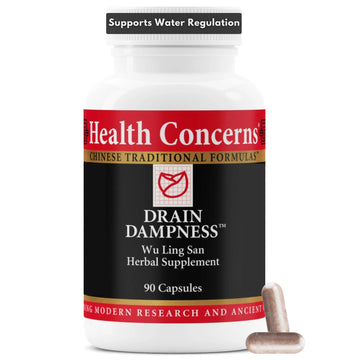Health Concerns Drain Dampness – Kidney Support – Water Retention Relief – Chinese Herbal Formula with Alisma, Poria, Polyporus, Cinnamon – 2250 mg of a Proprietary Herbal Blend – 90 Capsules Health Concerns uk supplements