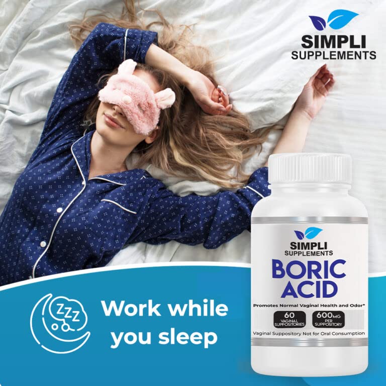 Simpli Supplements 60 Boric Acid Suppositories - Modern Support & Ancient Remedy - Scientifically Simpli Supplements uk supplements