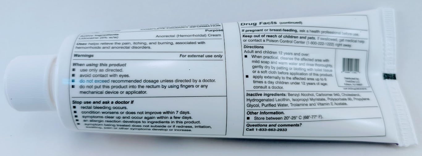HEALTH ONE Lidocaine 5% Cream Maximum Strength Topical Anorectal Numbing Cream – 4 oz CRC Tube HEALTH ONE uk supplements