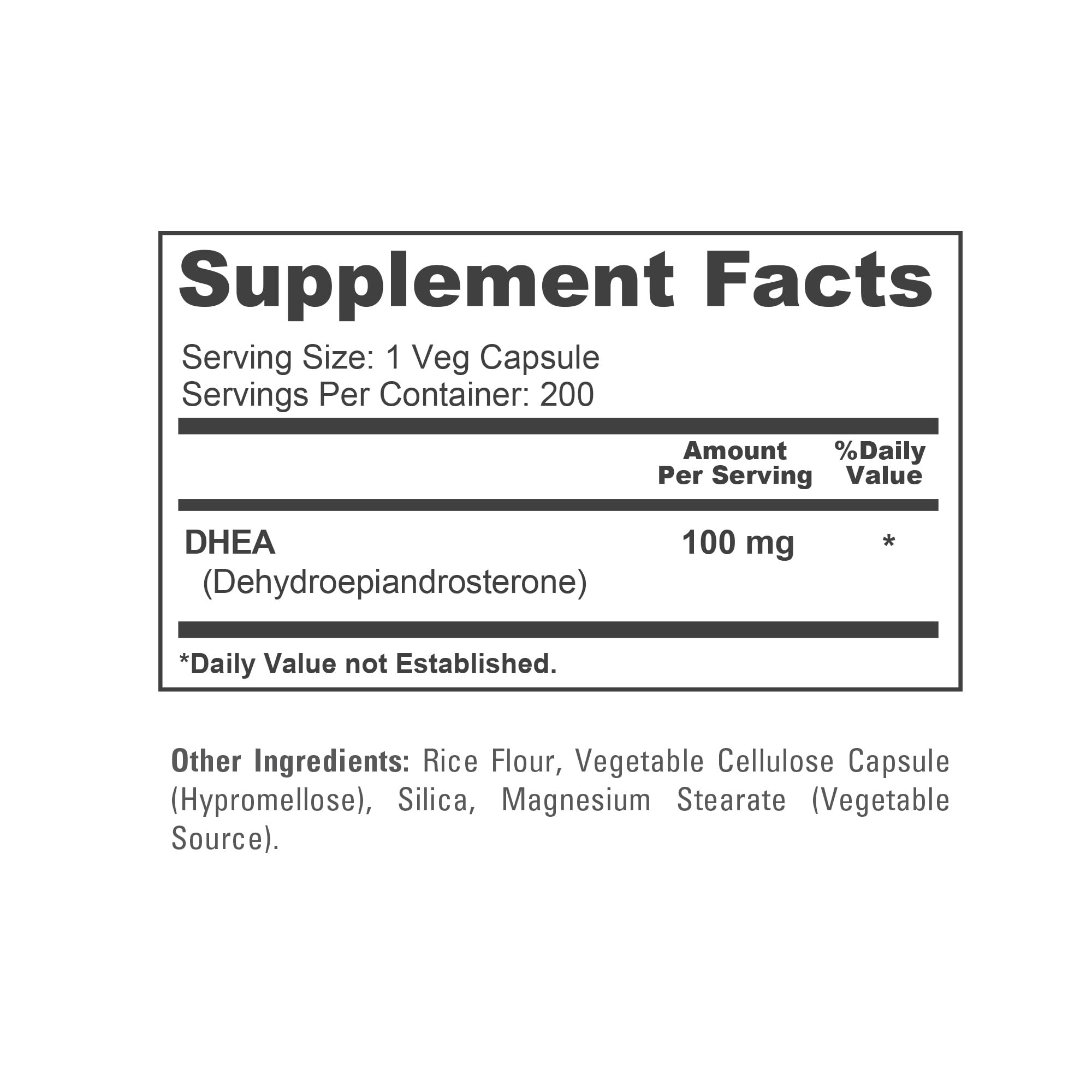 NusaPure DHEA 100mg 200 Veggie Capsules (Vegetarian, Non-GMO) NusaPure uk supplements