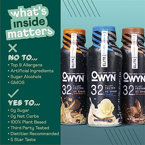 Pro Elite Vegan Plant-Based High Protein Keto Shake, No Nut Butter Cup, Zero Sugar OWYN Only What You Need uk supplements