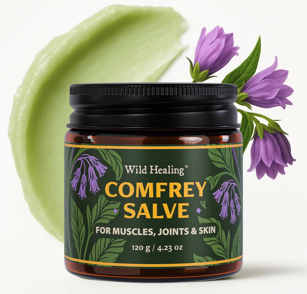 Wild Healing Comfrey Salve – Concentrated Herbal Balm with Arnica, Magnesium & MSM – Soothing Botanical Cream for Joints, Muscles & Dry Skin – 4.23 oz Wild Healing uk supplements