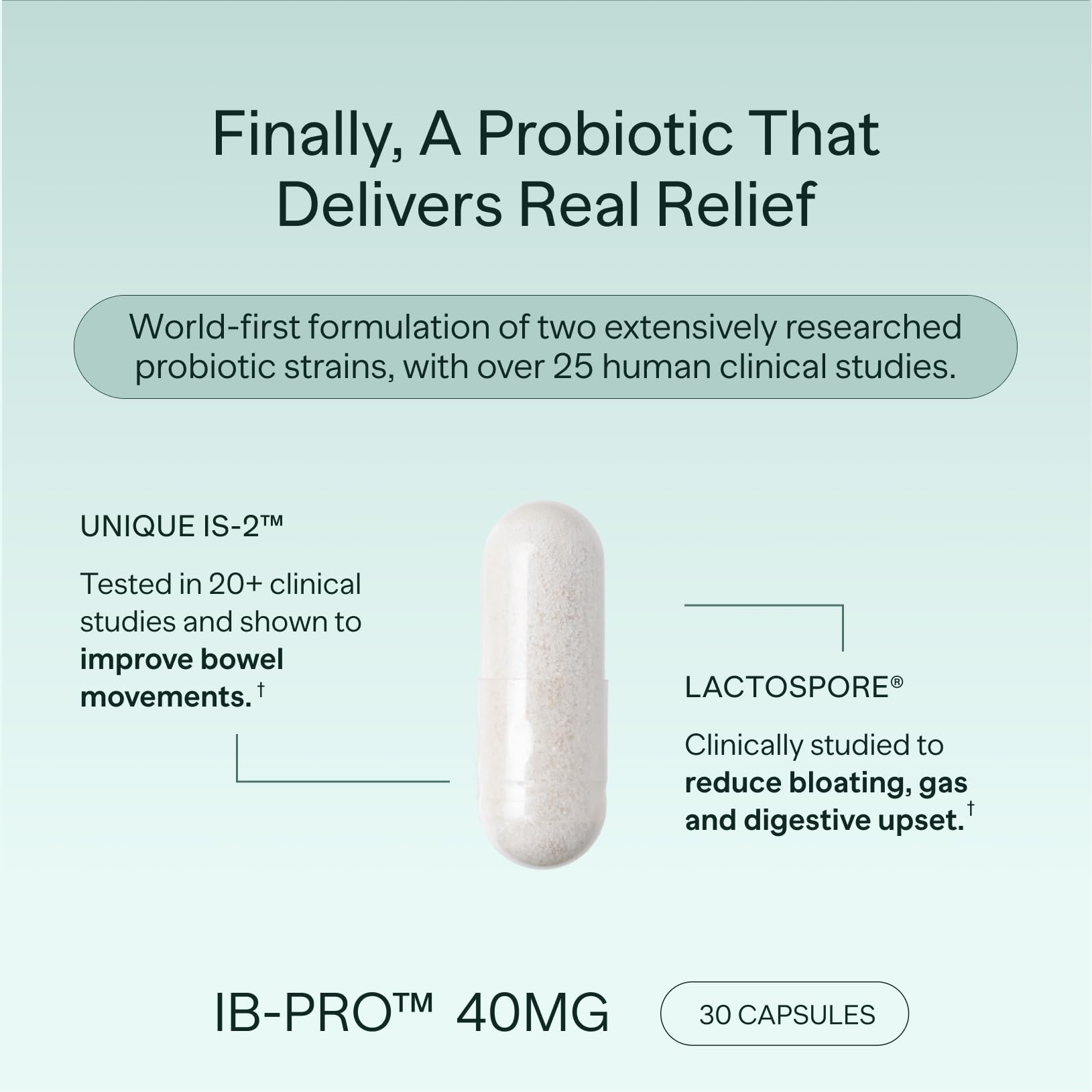 MIOME IB-PRO Bacillus Coagulans Probiotic - 2-1 Lactospore & Unique is-2 for Occasional Constipation, Bloating & Digestive Upset - 3rd Party Verified - 30 Capsules MIOME uk supplements