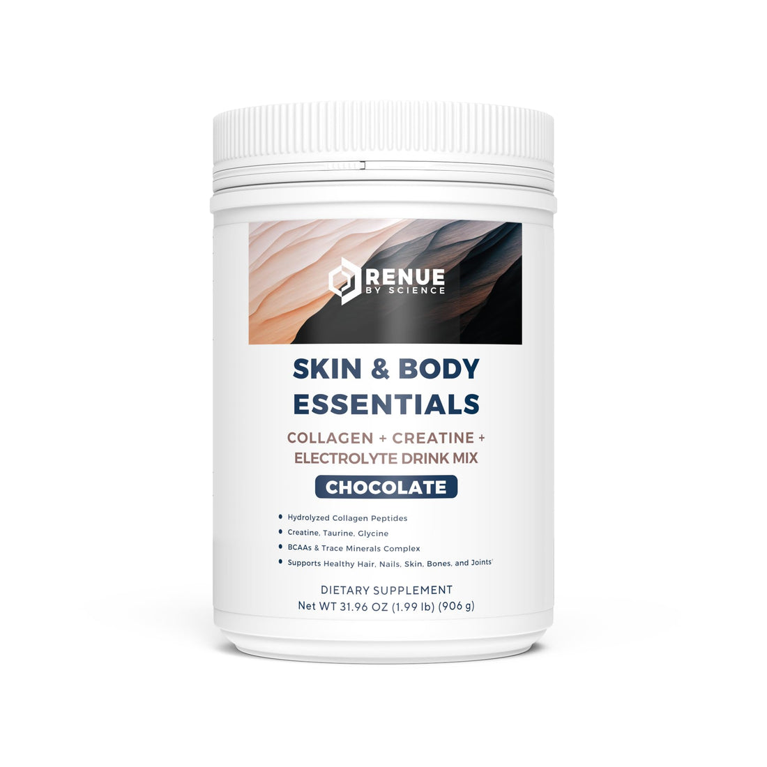 Renue By Science Skin & Body Essentials | Collagen Peptides Electrolytes Creatine & BCAA Powder | Collagen (12g) Creatine Monohydrate (4g) per Serving with Taurine & Glycine | Made in USA - Chocolate Renue By Science uk supplements