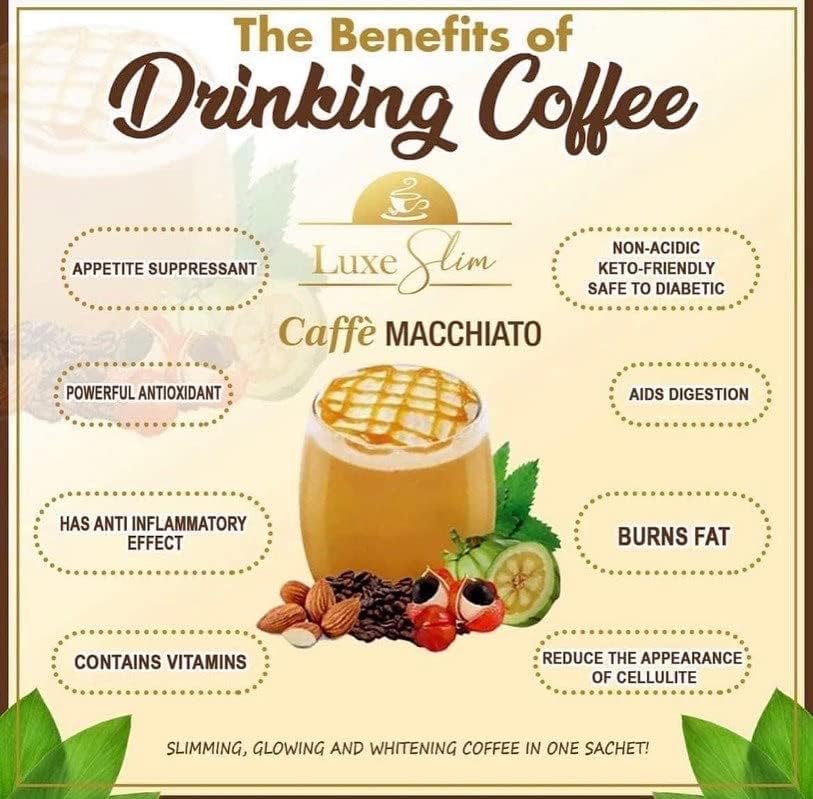 Luxe Slim Cafe Macchiato with Hydrolyzed Collagen & Glutathione, 21g x 10 Sachets, 0.74 Ounce Luxe Slim uk supplements