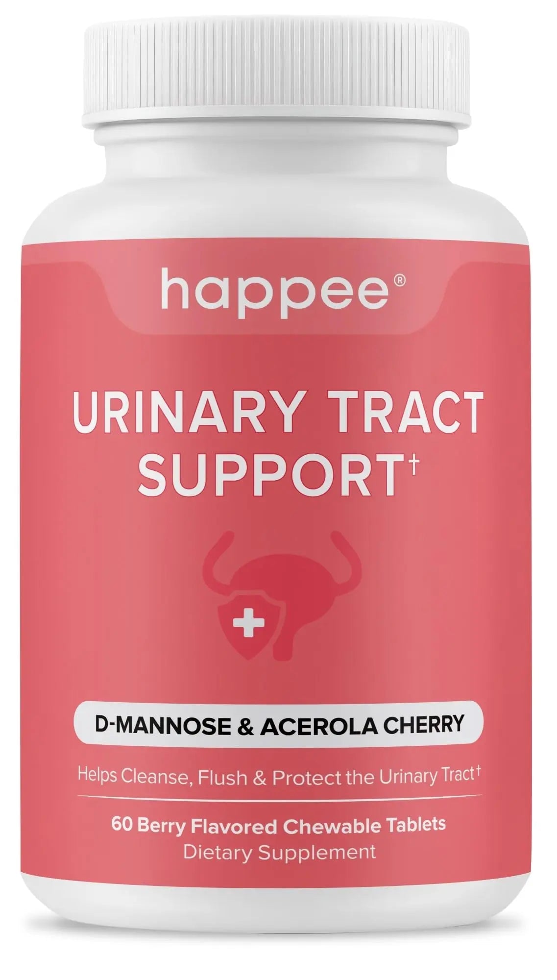 Happee Urinary Tract Health Supplement for Women & Men – Fast-Acting UTI Relief and Prevention, 500mg D-Mannose & Antioxidants, Supports Kidney and Bladder Health, Berry Flavor, 60 Chewables Happee uk supplements