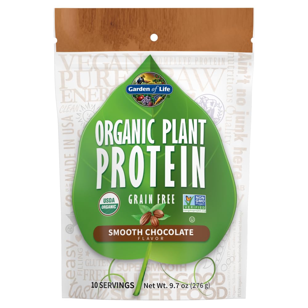 Garden of Life Organic Plant Protein Smooth Chocolate Powder, 10 Servings - Vegan, Grain Garden of Life uk supplements