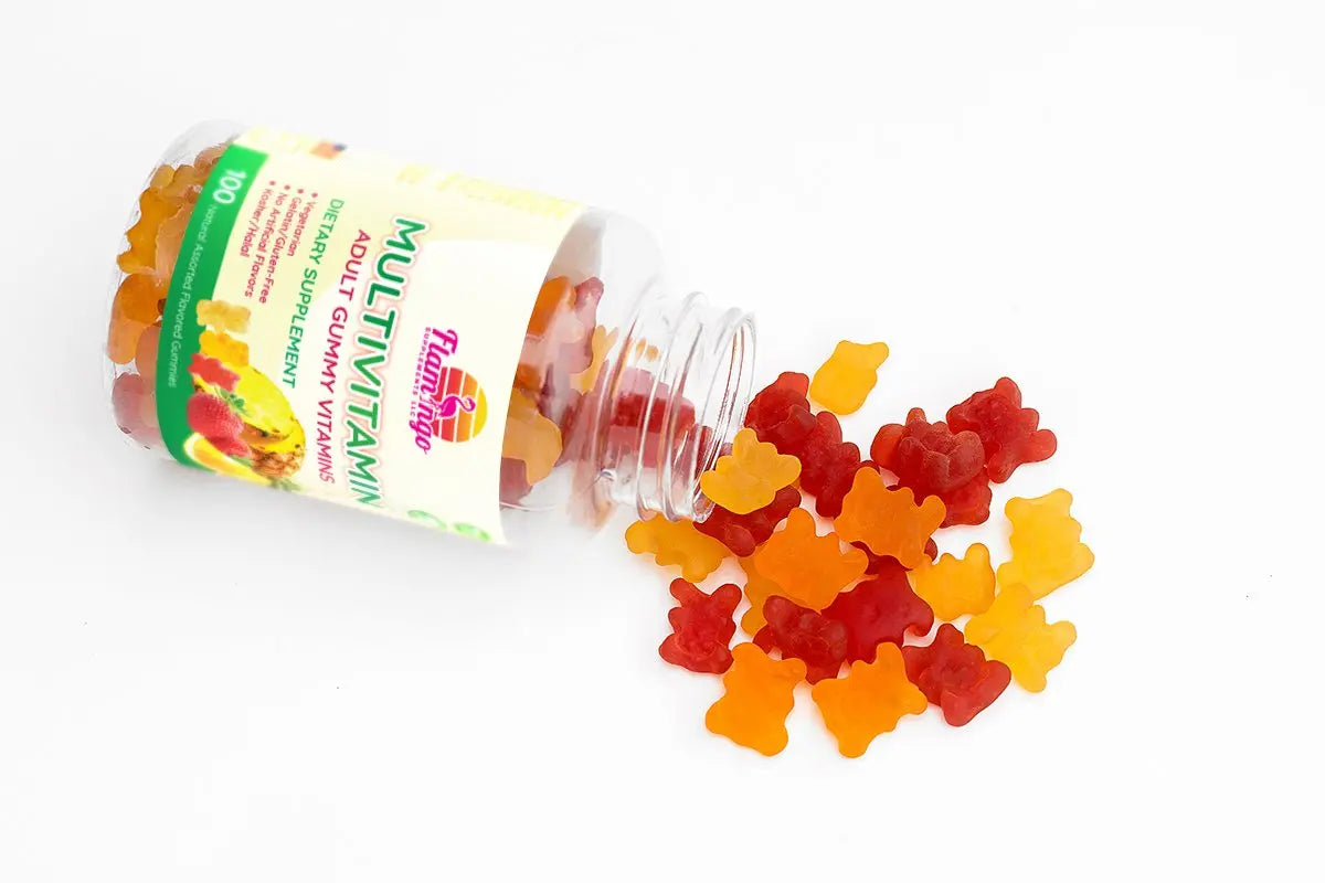Flamingo Supplements Multivitamin Gummies | Vegan Friendly, Kosher Halal NO Gluten or Gelatin, no GMO| for Men, Women & Kids| Flamingo Supplements uk supplements
