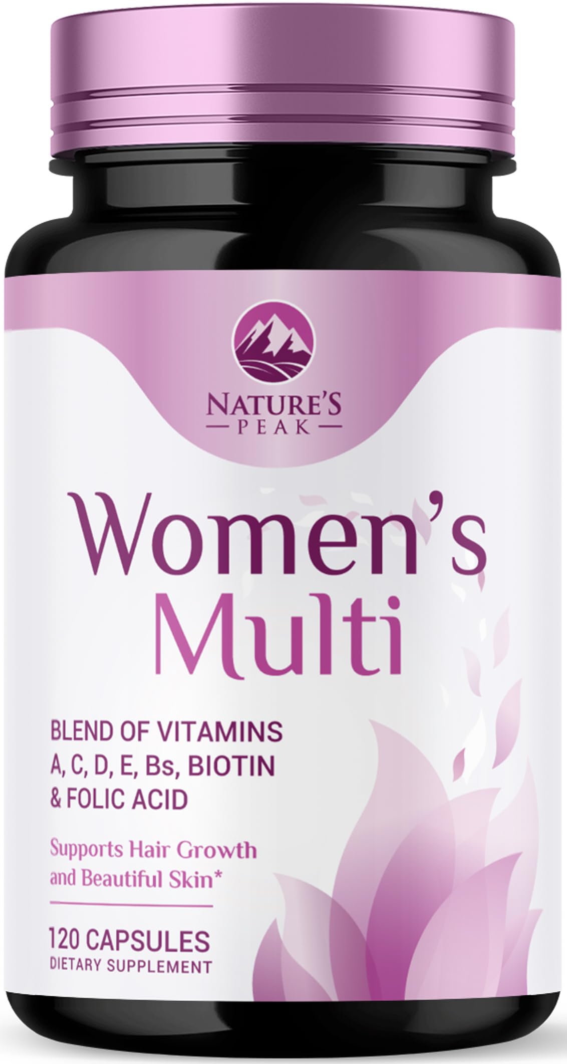 Multivitamin for Women - Complete Daily Womens Multivitamins with Calcium, Folate, Vitamin A, C, D, E & B Vitamins, Zinc and Iron - Multi Vitamins for Bone, Energy & Immune Support - 120 Capsules Nature's Peak uk supplements